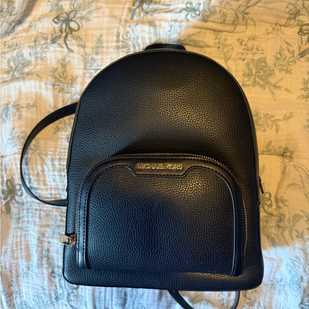 Michael Kors Jaycee Black Leather Zip Backpack